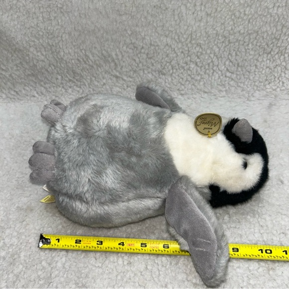 Aurora Miyoni Tots Penguin chick plush 9.5" grey black & white - Picture 7 of 9
